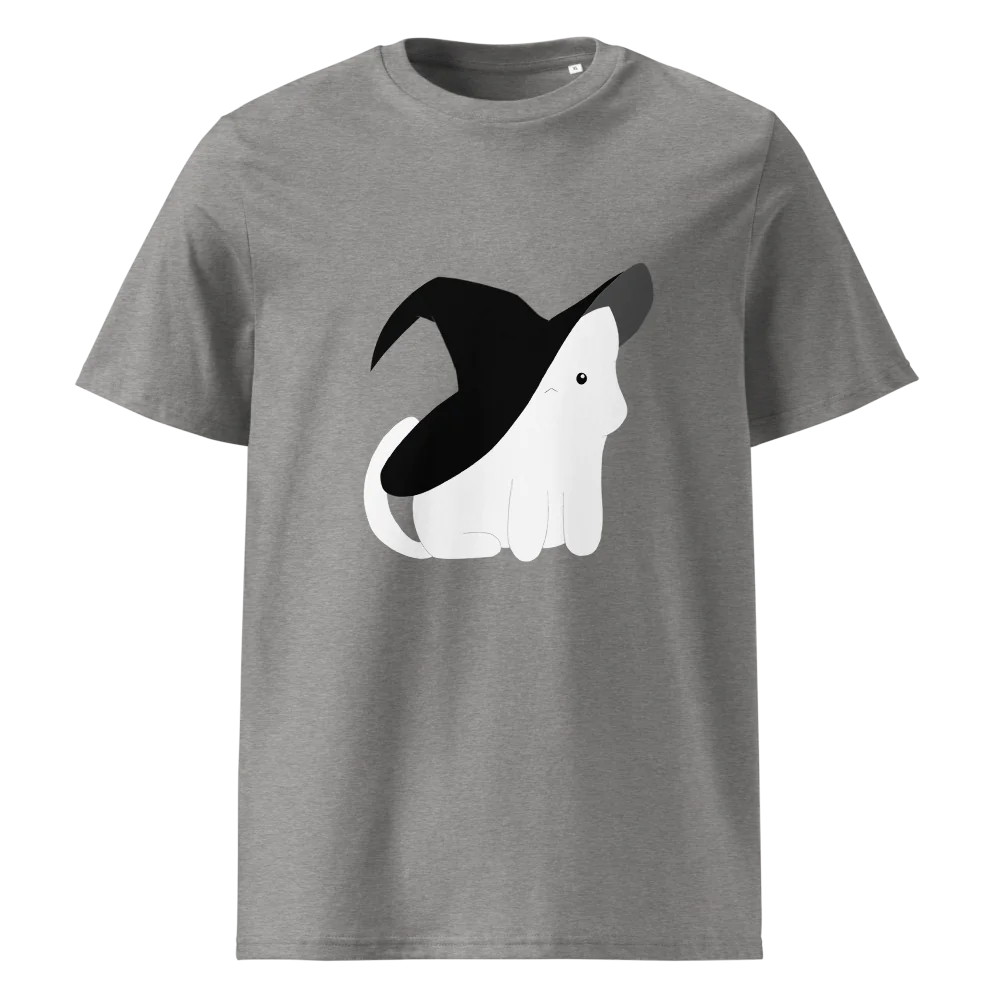 Unisex Organic Ribbed Neck T-Shirt | Halloween Witch Cat