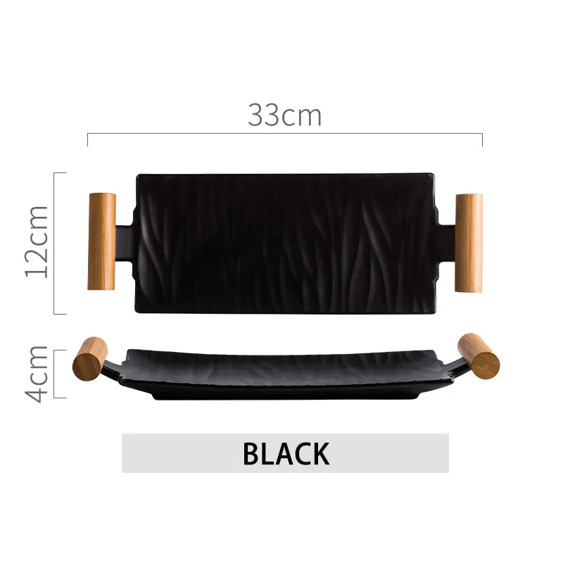 Binaural Sushi Cooking Plate - Creative Rectangular Design