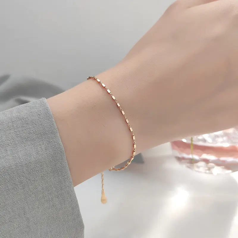 Chic S925 Silver Square Bracelet