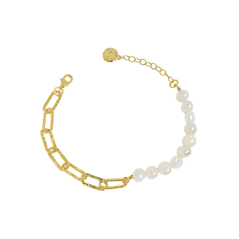Luxury Baroque Pearl Chain Bracelet