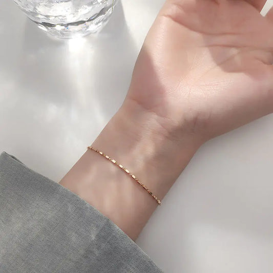 Chic S925 Silver Square Bracelet