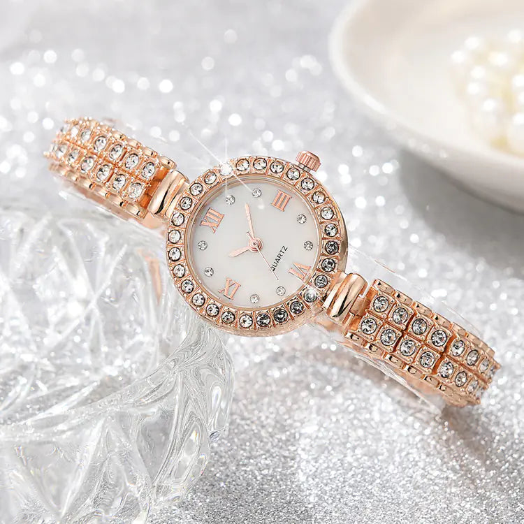 Elegant Ladies Quartz Alloy Watch Set