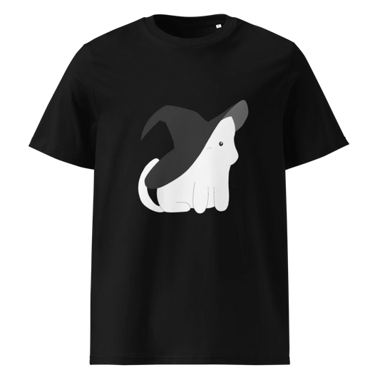 Unisex Organic Ribbed Neck T-Shirt | Halloween Witch Cat