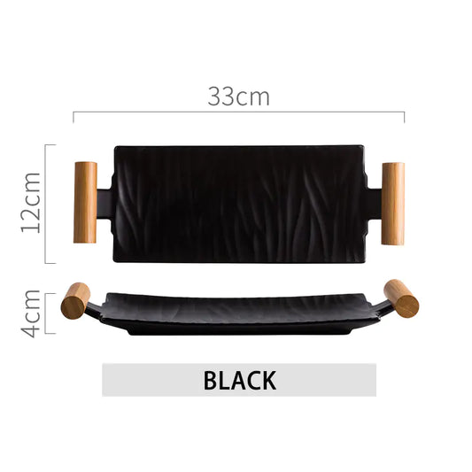 Binaural Sushi Cooking Plate - Creative Rectangular Design