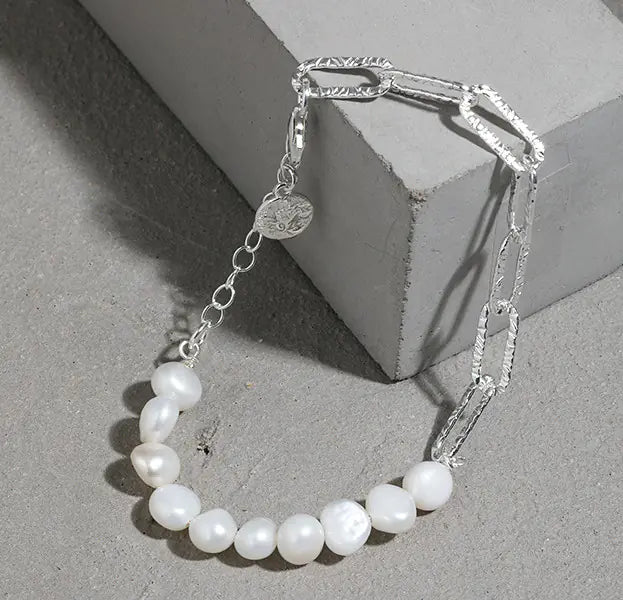 Luxury Baroque Pearl Chain Bracelet