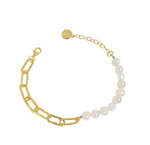 Luxury Baroque Pearl Chain Bracelet